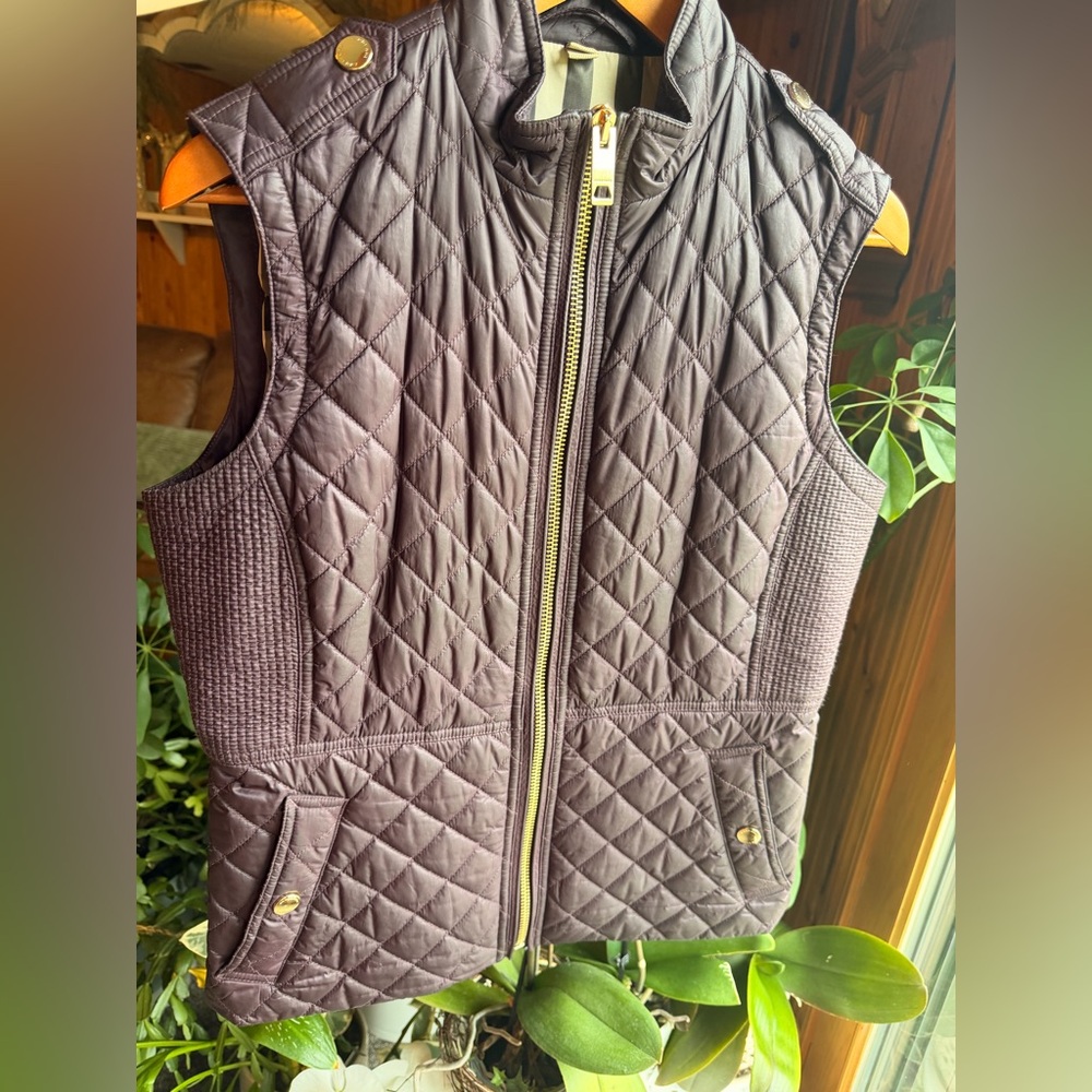 Burberry Quilted Vest Dark Purple Women’s Size Medium